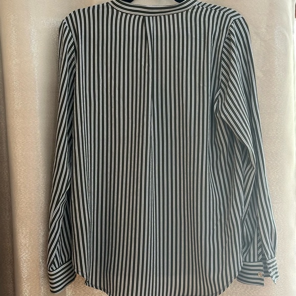 NWOT MK Zipper Front, Striped Blouse - Picture 4 of 4
